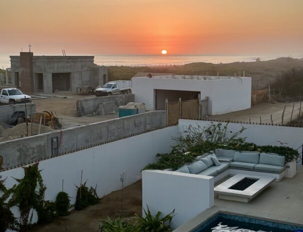 sunset over the water
